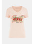 GUESS Tricou cu decolteu in V si imprimeu logo - Pled.ro