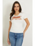 GUESS Tricou cu decolteu in V si imprimeu logo - Pled.ro