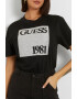 GUESS Tricou de bumbac cu decolteu la baza gatului - Pled.ro