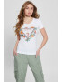 GUESS Tricou de bumbac cu imprimeu floral si logo - Pled.ro