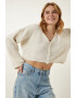 Happiness İstanbul Cardigan crop cu nasturi - Pled.ro