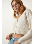 Happiness İstanbul Cardigan crop cu nasturi - Pled.ro