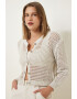 Happiness İstanbul Cardigan crop cu perforatii - Pled.ro