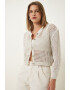 Happiness İstanbul Cardigan crop cu perforatii - Pled.ro