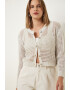 Happiness İstanbul Cardigan crop cu perforatii - Pled.ro