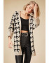 Happiness İstanbul Cardigan cu imprimeu houndstooth fara inchidere - Pled.ro