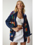 Happiness İstanbul Cardigan cu model si maneci cazute - Pled.ro