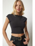 Happiness İstanbul Tricou crop cu decupaj pe spate - Pled.ro