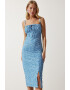 Happiness İstanbul Rochie cu croiala bodycon si barete elastice - Pled.ro