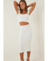 Happiness İstanbul Set de fusta midi cu croiala bodycon si top crop - Pled.ro