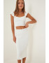 Happiness İstanbul Set de fusta midi cu croiala bodycon si top crop - Pled.ro