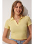 Happiness İstanbul Tricou crop cu aspect striat - Pled.ro