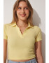 Happiness İstanbul Tricou crop cu aspect striat - Pled.ro