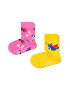 Happy Socks Set 2 perechi de sosete unisex cu model animale Galben/Roz - Pled.ro