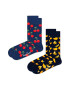 Happy Socks Set de sosete scurte unisex cu imprimeu - 2 perechi - Pled.ro