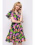 Heavy Tools Rochie evazata cu imprimeu floral Virida - Pled.ro