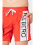 Iceberg Pantaloni scurti de baie cu imprimeu logo contrastant - Pled.ro