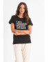 ICHI Tricou de bumbac organic cu imprimeu text Camino - Pled.ro