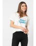 ICHI Tricou de bumbac organic cu imprimeu text Lakeesh - Pled.ro