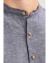 Jack & Jones Camasa de in si bumbac cu guler Mao - Pled.ro