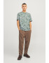 Jack & Jones Tricou cu decolteu la baza gatului si model tropical - Pled.ro