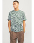 Jack & Jones Tricou cu decolteu la baza gatului si model tropical - Pled.ro