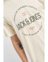 Jack & Jones Tricou de bumbac cu decolteu la baza gatului si imprimeu logo - Pled.ro