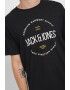 Jack & Jones Tricou de bumbac cu decolteu la baza gatului si imprimeu logo - Pled.ro