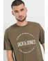 Jack & Jones Tricou de bumbac cu decolteu la baza gatului si imprimeu logo - Pled.ro