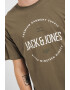 Jack & Jones Tricou de bumbac cu decolteu la baza gatului si imprimeu logo - Pled.ro