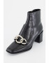 Jeffrey Campbell Botine de piele ecologica cu aplicatie metalica - Pled.ro