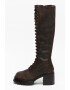 Jeffrey Campbell Cizme combat din piele nabuc cu toc masiv Locust - Pled.ro