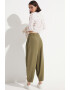 June Pantaloni crop conici din amestec de in - Pled.ro