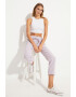 June Pantaloni crop din amestec de in - Pled.ro