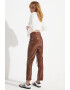 June Pantaloni crop slim fit din piele lacuita - Pled.ro