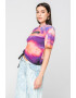 JUST CAVALLI Tricou cu model tie-dye si pliuri laterale - Pled.ro