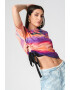 JUST CAVALLI Tricou cu model tie-dye si pliuri laterale - Pled.ro