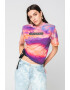 JUST CAVALLI Tricou cu model tie-dye si pliuri laterale - Pled.ro