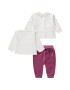 KANZ Set de bluza cardigan si pantaloni din amestec de bumbac - 3 piese - Pled.ro