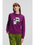 Karl Lagerfeld Bluza sport din amestec de bumbac organic Ikonik - Pled.ro