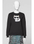 Karl Lagerfeld Bluza sport din bumbac organic cu aplicatie Choupette Ikonic - Pled.ro