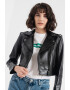 Karl Lagerfeld Jacheta biker crop din piele ecologica KL X AMBER VALLETTA - Pled.ro