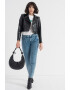 Karl Lagerfeld Jacheta biker crop din piele ecologica KL X AMBER VALLETTA - Pled.ro