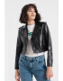 Karl Lagerfeld Jacheta biker crop din piele ecologica KL X AMBER VALLETTA - Pled.ro