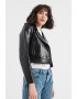 Karl Lagerfeld Jacheta biker crop din piele ecologica KL X AMBER VALLETTA - Pled.ro