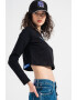 KARL LAGERFELD JEANS Bluza crop de bumbac organic cu logo - Pled.ro