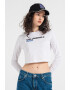 KARL LAGERFELD JEANS Bluza crop de bumbac organic cu logo - Pled.ro