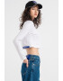 KARL LAGERFELD JEANS Bluza crop de bumbac organic cu logo - Pled.ro