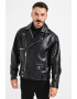 KARL LAGERFELD JEANS Jacheta biker de piele ecologica cu logo brodat - Pled.ro