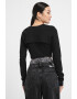 KARL LAGERFELD JEANS Top crop cu imprimeu logo - Pled.ro